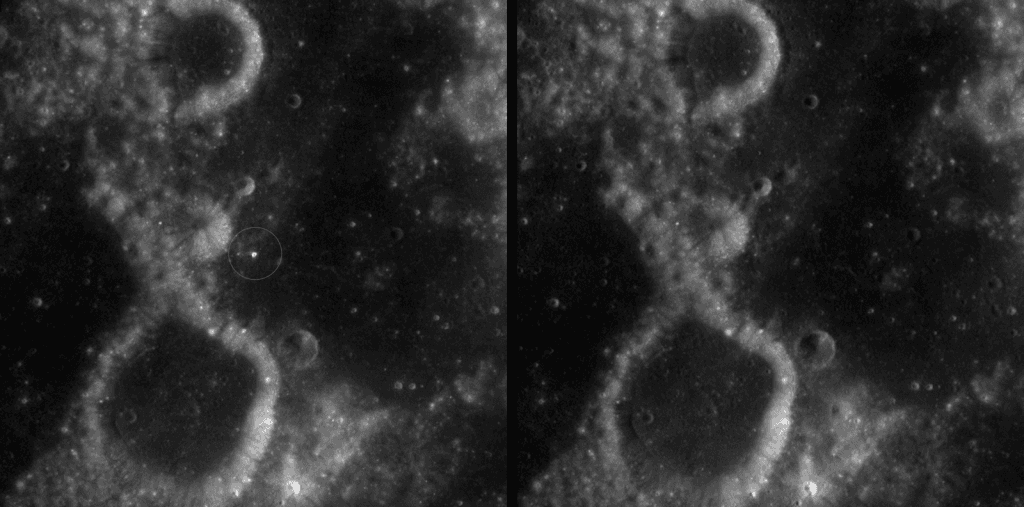 Ny 222 meter bred krater på månen – “en gång per sekel”, enligt NASA